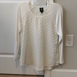 Long sleeve sheer top.